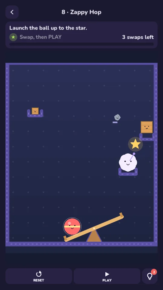 Big Little: a seesaw launching a ball to a star